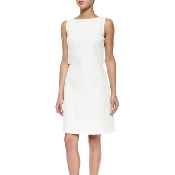 Theory White Emison Cutout Back Shift Mini Dress 6 - Picture 2 of 11